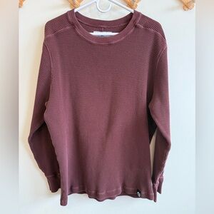 American Giant Shirt Waffle Knit Thermal Crewneck USA Made